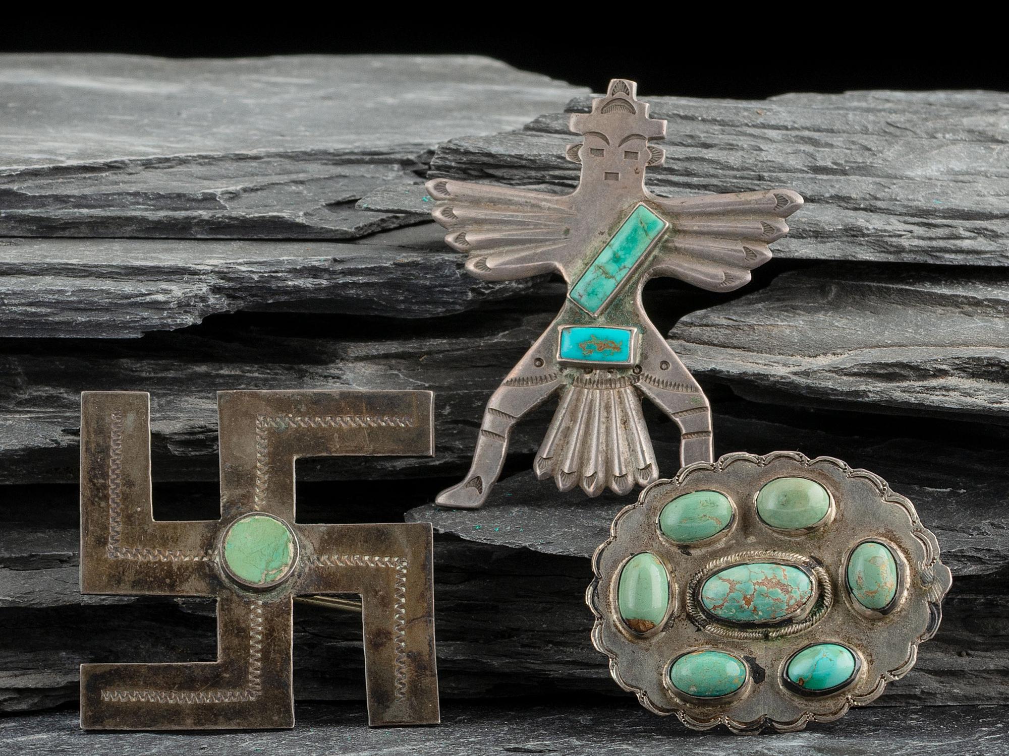 Navajo Silver and Turquoise Pins / Brooches