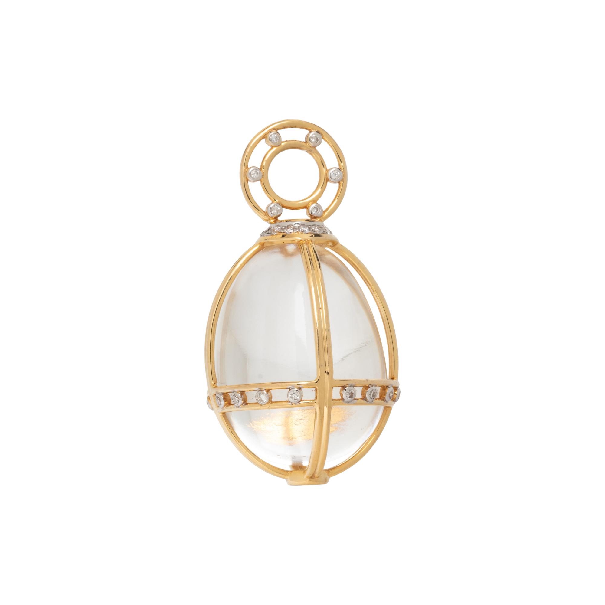 ROCK CRYSTAL AND DIAMOND PENDANT