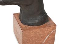 A Bronze Doberman Pinscher Head on Marble Base — CIRCA 1980S