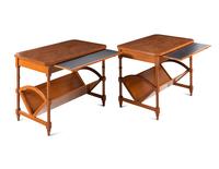 A Pair of William Switzer Walnut and Olivewood Side Tables