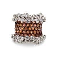 STEFAN HEFNER, DIAMOND AND ORANGE SAPPHIRE 'CORSET' RING