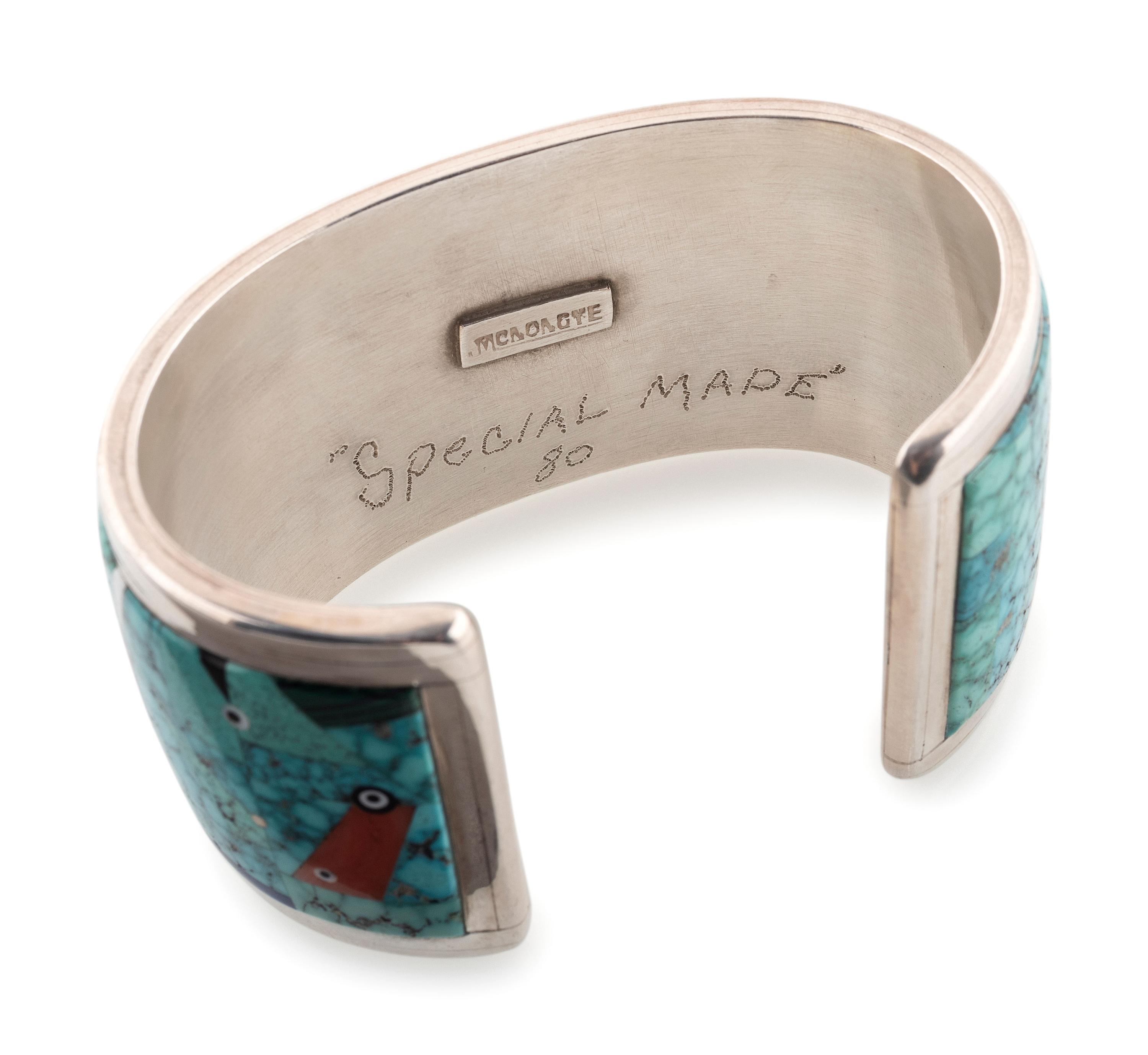 Silver Cuff with Mosaic Inlay