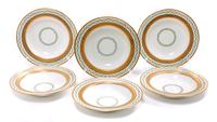A Set of Six Mintons Soup Bowls Diameter 9 1/2 inches.