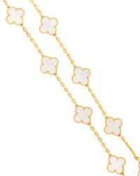 VAN CLEEF & ARPELS, YELLOW GOLD AND MOTHER-OF-PEARL 'VINTAGE ALHAMBRA' NECKLACE