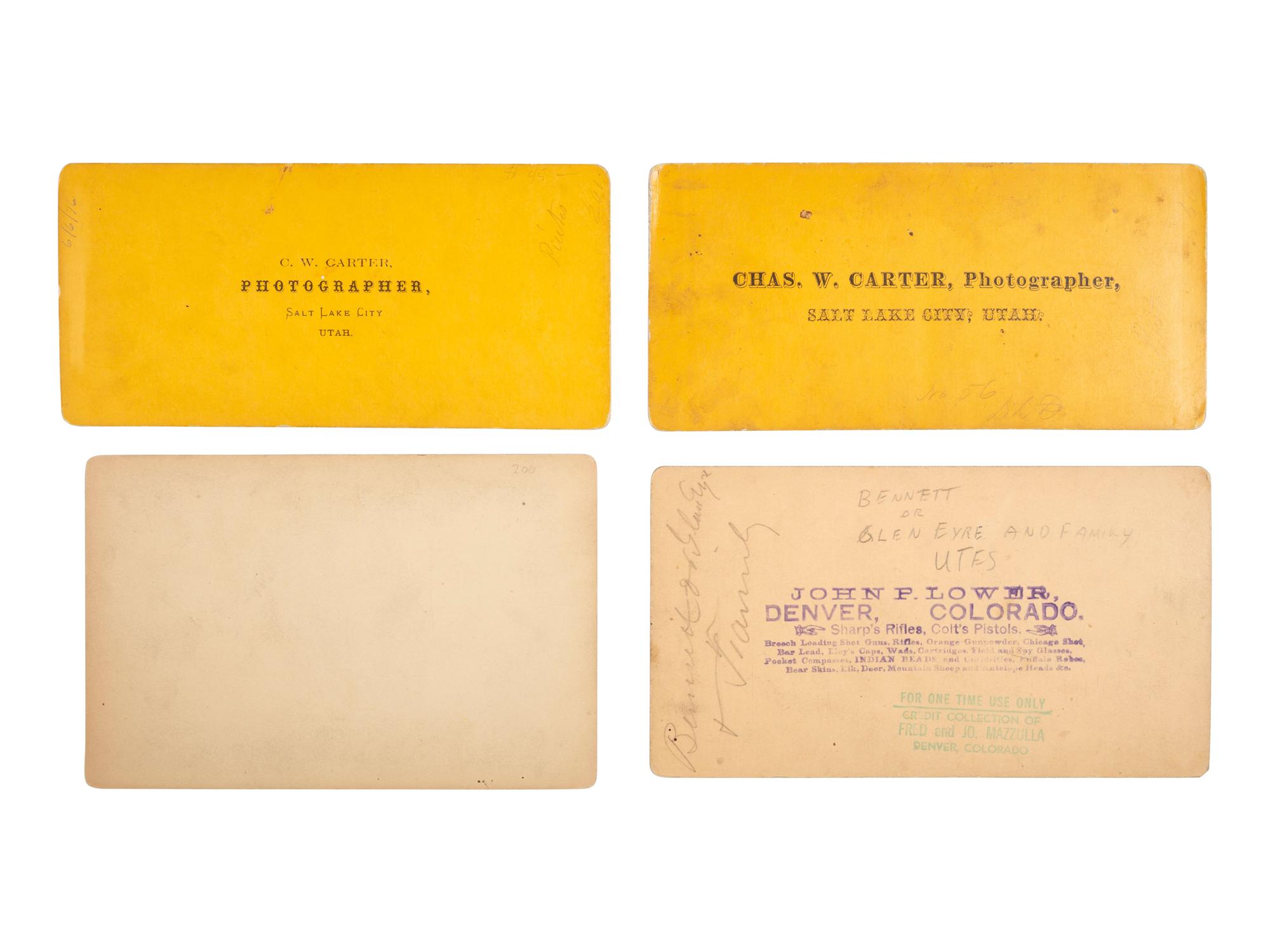 [NATIVE AMERICANS]. 6 stereoviews of Ute and Paiute Indians, incl. examples by CARTER and HILLERS.