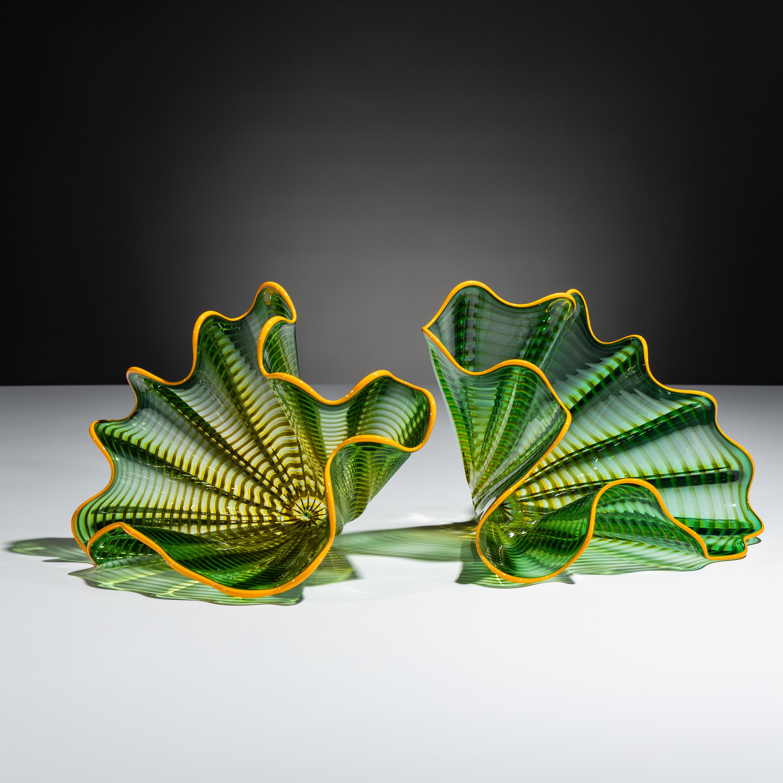 Dale Chihuly (American, b. 1941) — Green Persian set with Yellow Lip Wrap, 2018