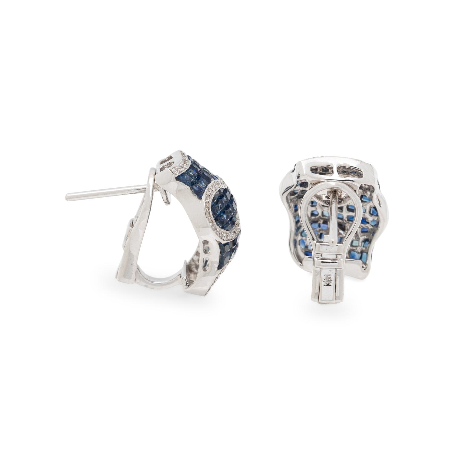 SAPPHIRE AND DIAMOND EARRINGS
