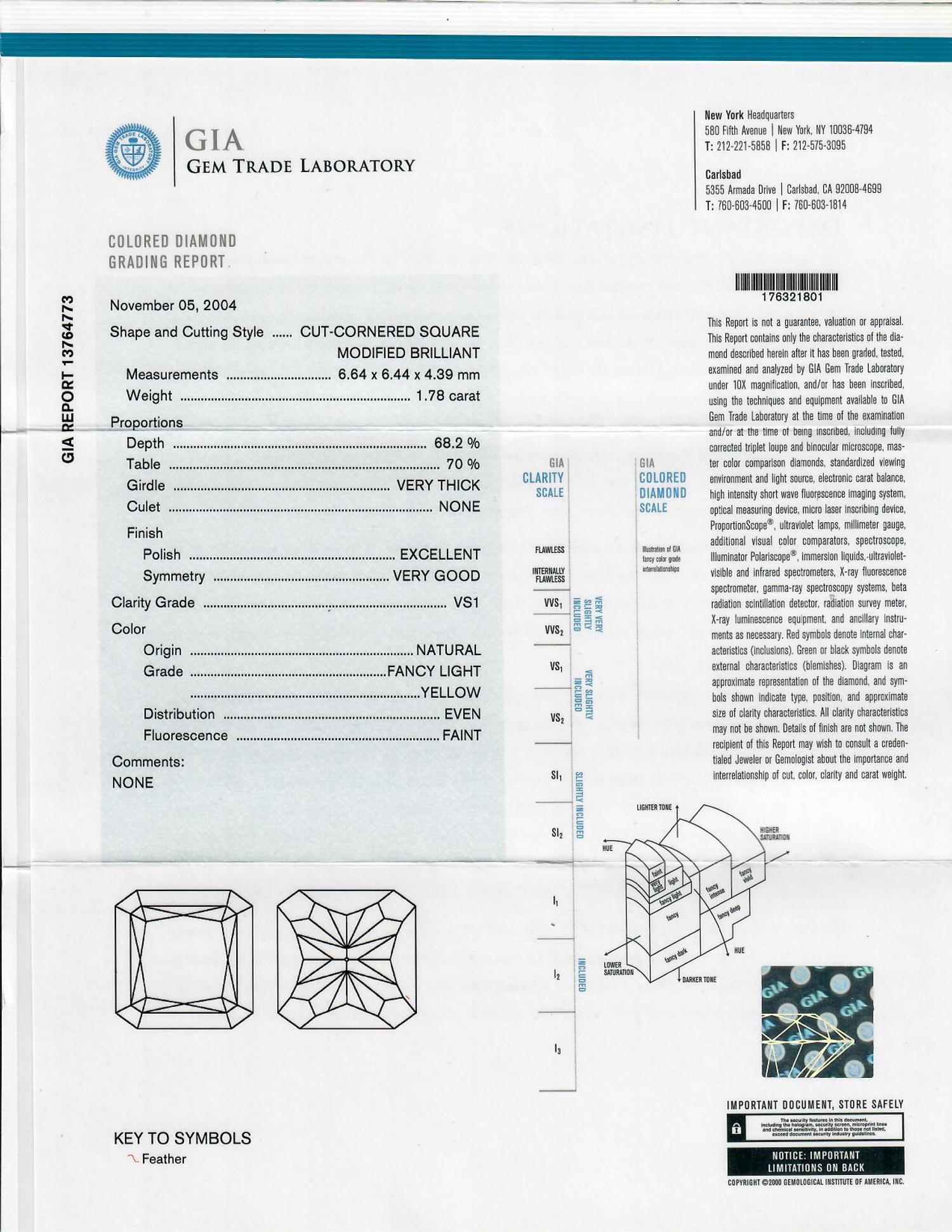 FANCY LIGHT YELLOW DIAMOND AND DIAMOND PENDANT/NECKLACE