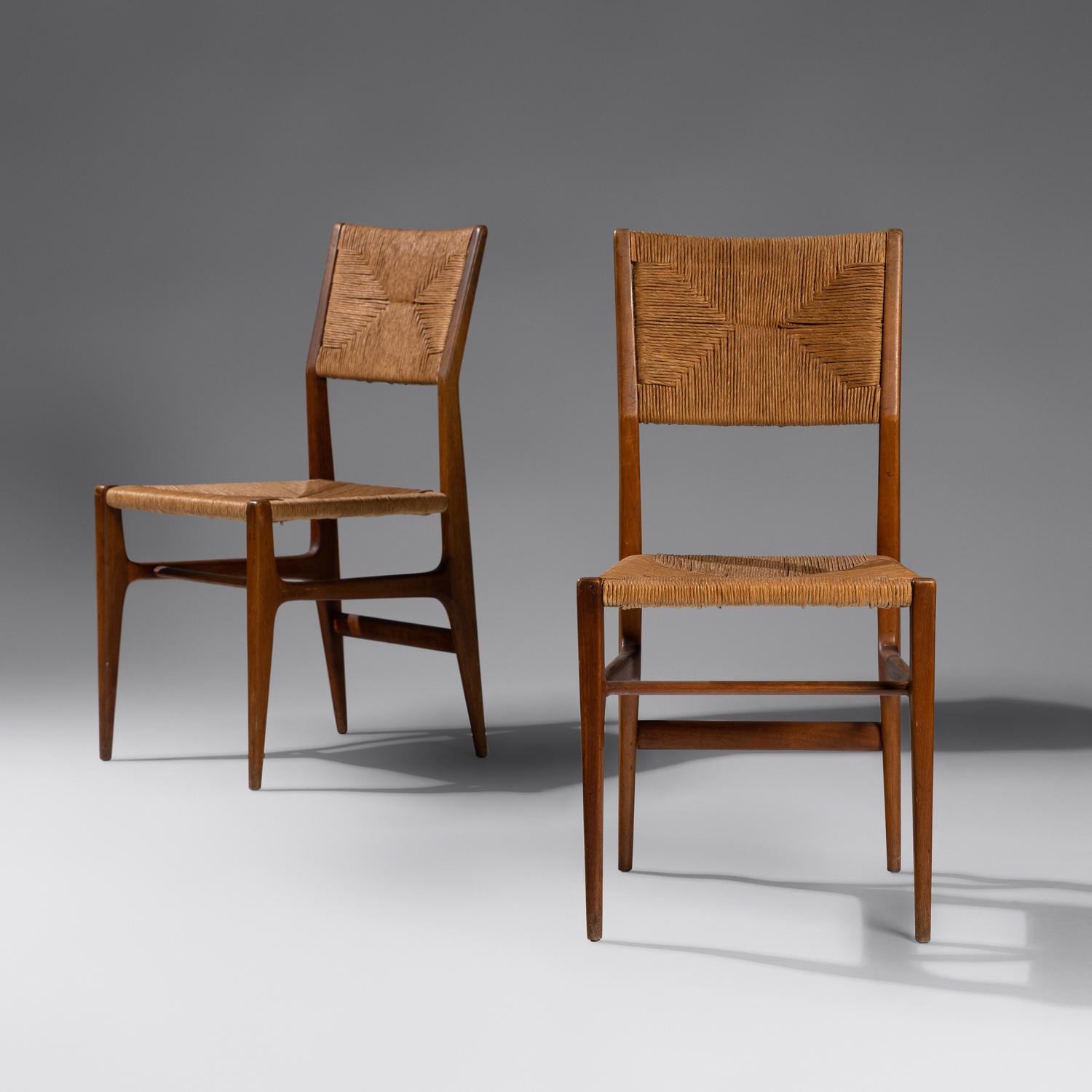 Pair of Leggera Hardwood Side Chairs, designed 1952 Cassina, Italy