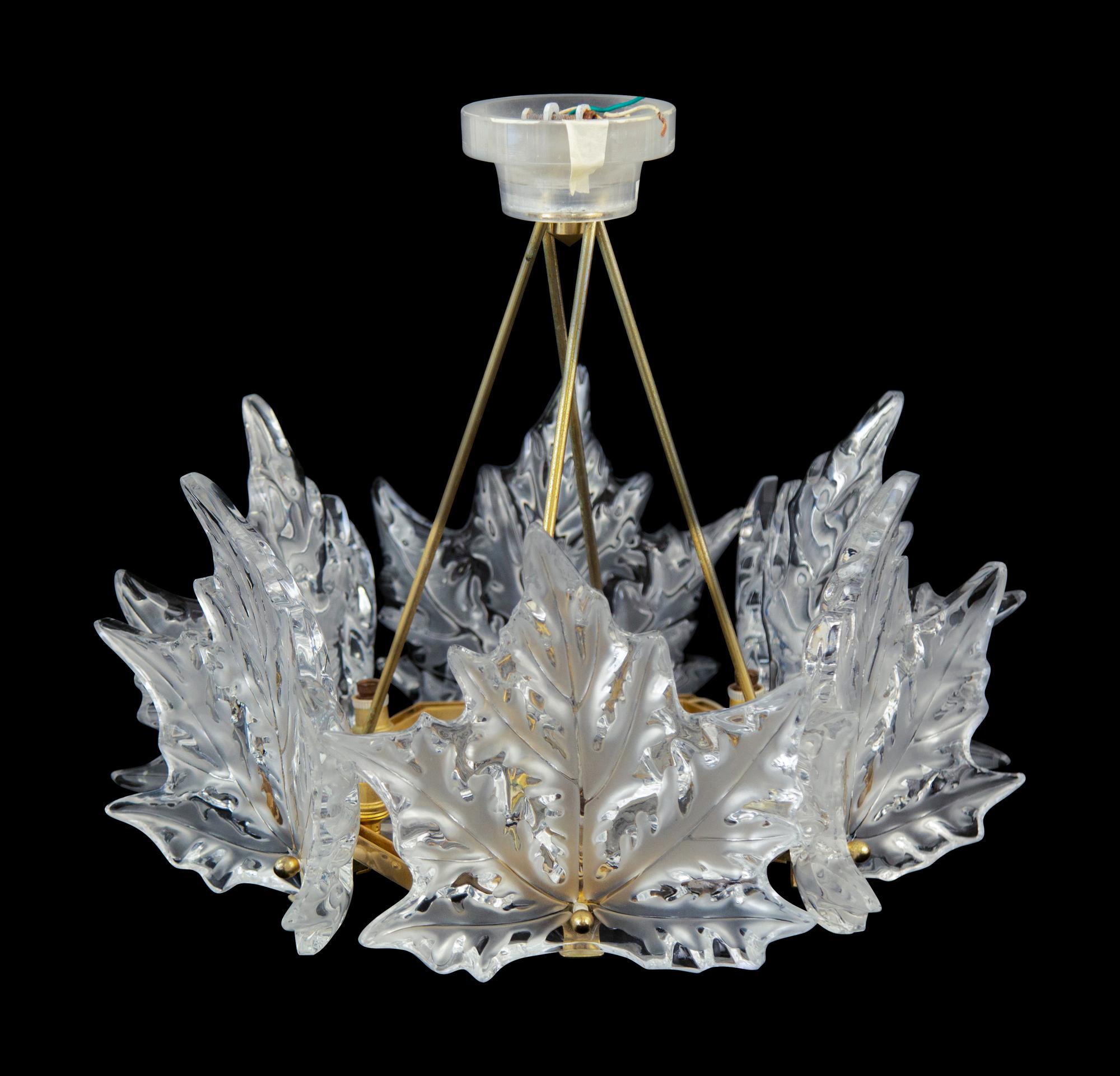A Lalique Champs Elysées Six-Light Chandelier