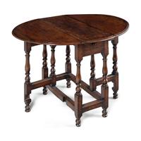 A William and Mary Oak Dropleaf Table