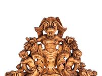 A Large Italian Carved Walnut Mirror in the Manner of Valentino Panciera Besarel