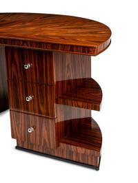 An Art Deco Style Bookmatched Exotic Woods Desk
