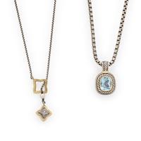 David Yurman, 'Albion' and 'Quatrefoil Lariat', Sterling Silver, Yellow Gold, and Multigem Necklaces