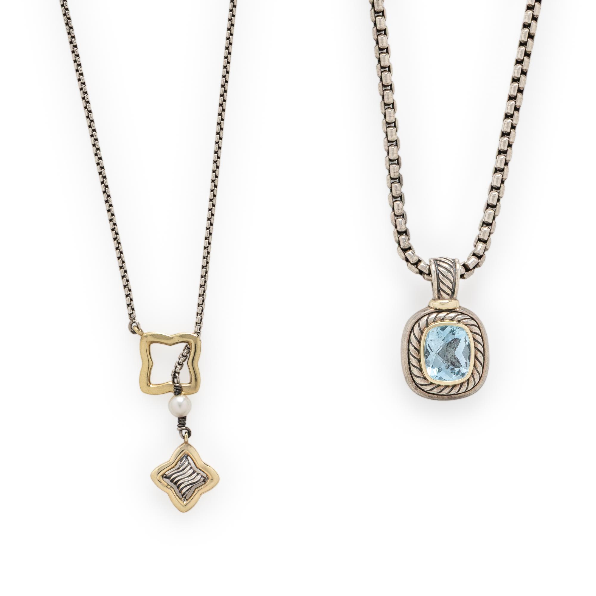David Yurman, 'Albion' and 'Quatrefoil Lariat', Sterling Silver, Yellow Gold, and Multigem Necklaces