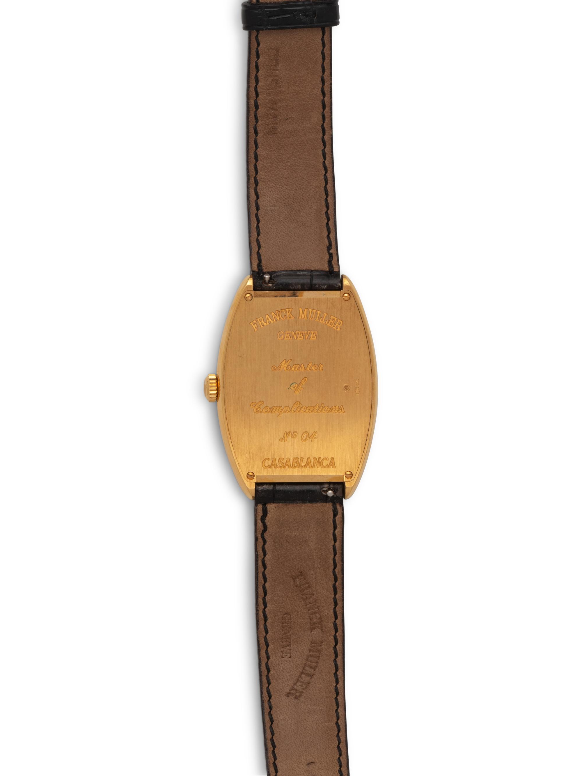 FRANCK MULLER, 18K YELLOW GOLD TONNEAU NO 4 'CASABLANCA' WATCH