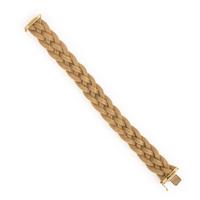 Yellow Gold Braided Mesh Bracelet