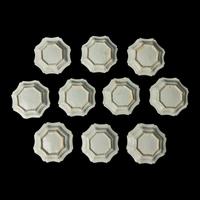 A Matched Set of Ten Chinese Lobed Ko-Sometsuke Dishes for the Japanese Market, 17th Century 十七世紀 古染付青花葵口碟一套十件