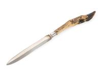 An American Silver Bladed Knife with Deer's Hoof Handle — 20TH CENTURY