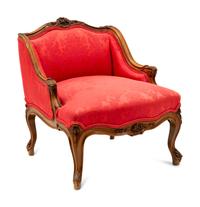 A Louis XV Style Walnut Bergère
