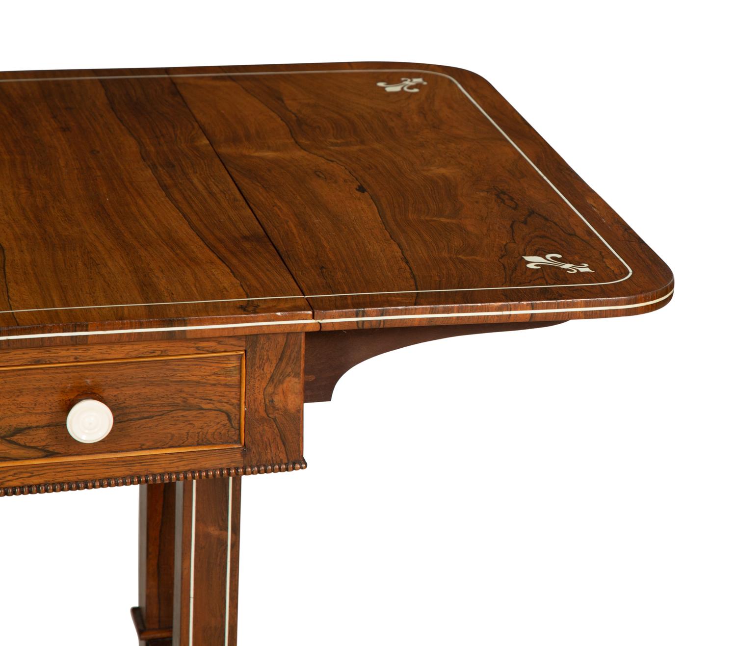 A Regency Style Rosewood Bone-Inlaid Sofa Table