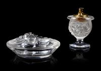 A Lalique Two Part Smokers Set