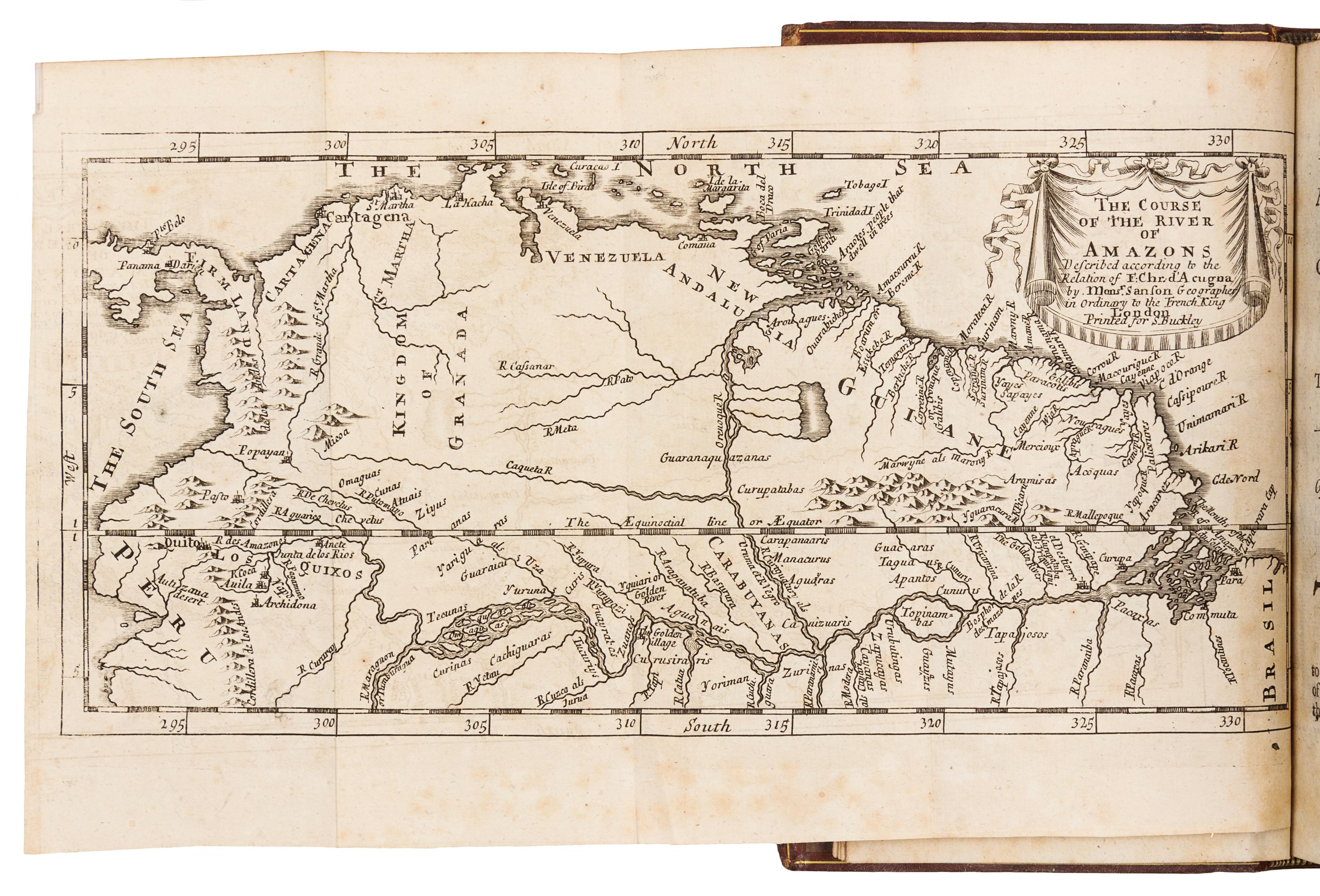 ACUÑA, Cristóbal de (1597-1676?). Voyages and Discoveries in South-America. London, 1698. FIRST EDITION IN ENGLISH.