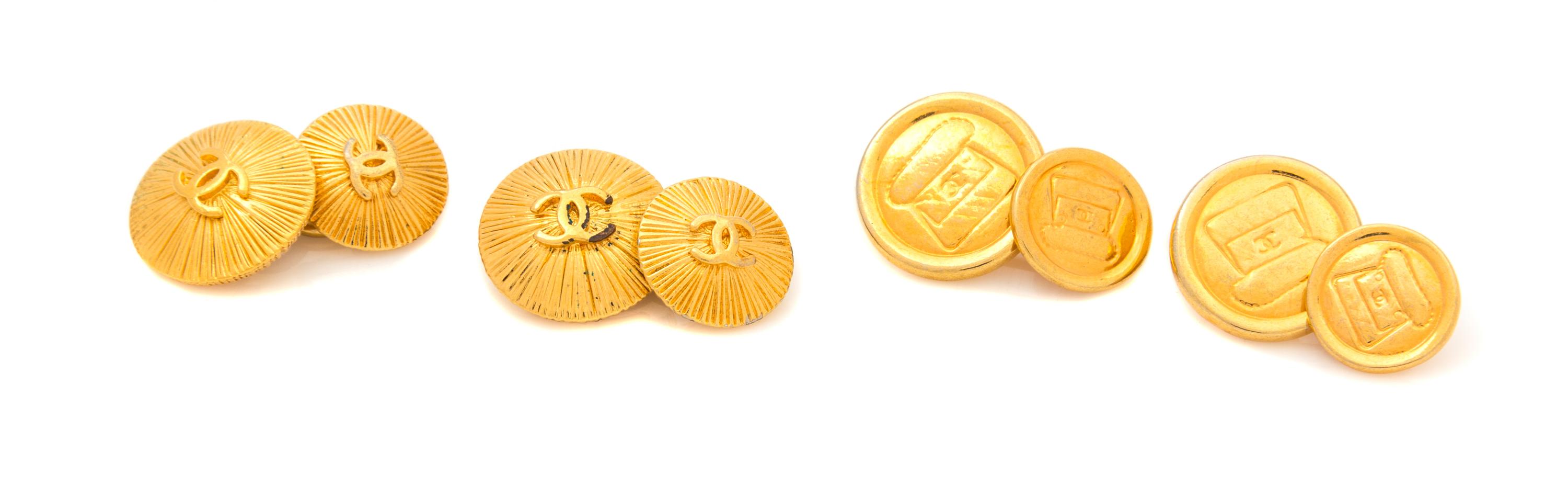 Two Pair of Chanel Cufflinks, .75" diameter.