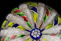A Four-Color Ribbon and Latticino Twist Crown Glass Paperweight