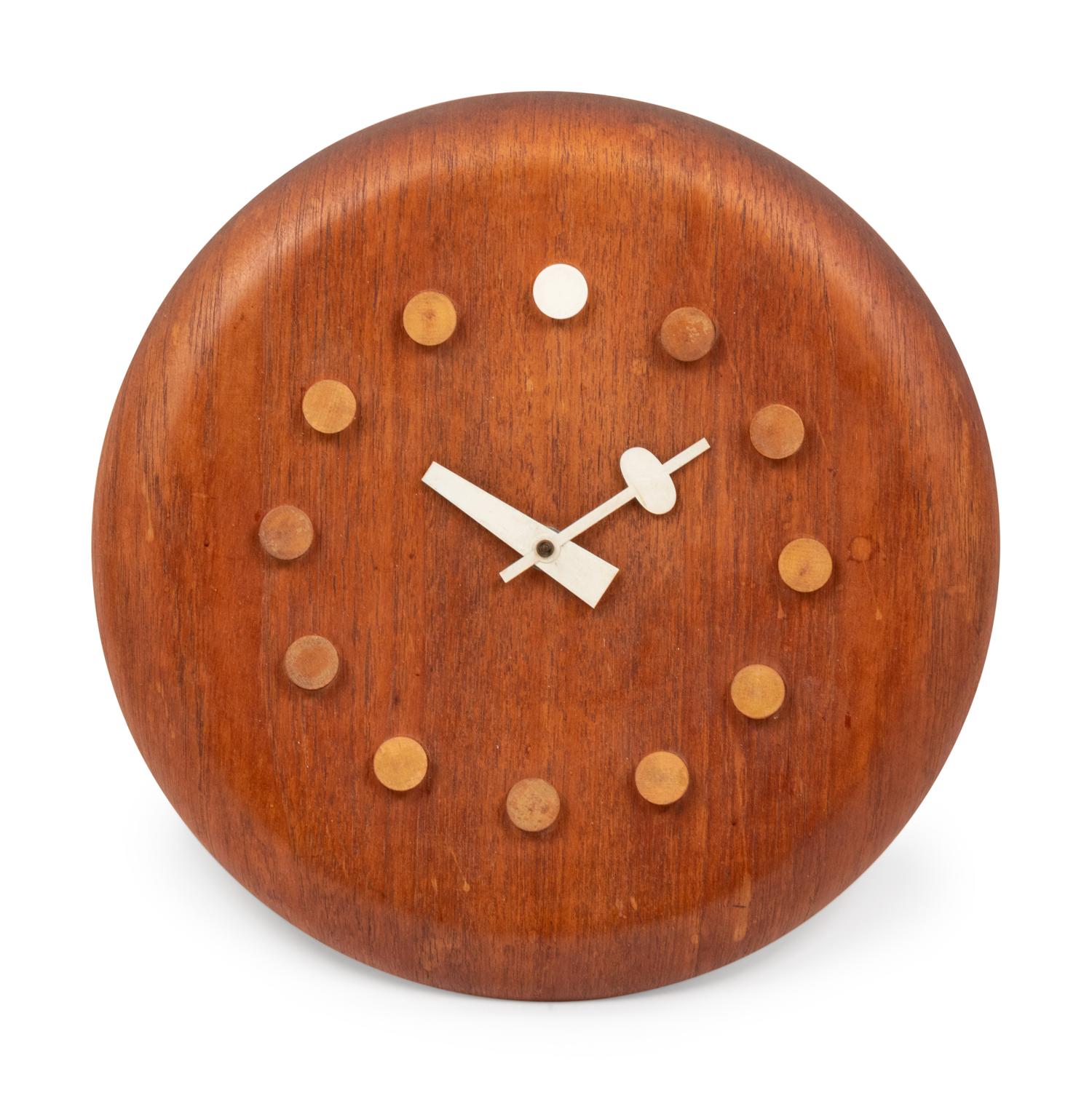 Stool Seat Wall Clock, model 7512, c. 1957 Howard Miller, Fritz Hansen, USA/Denmark