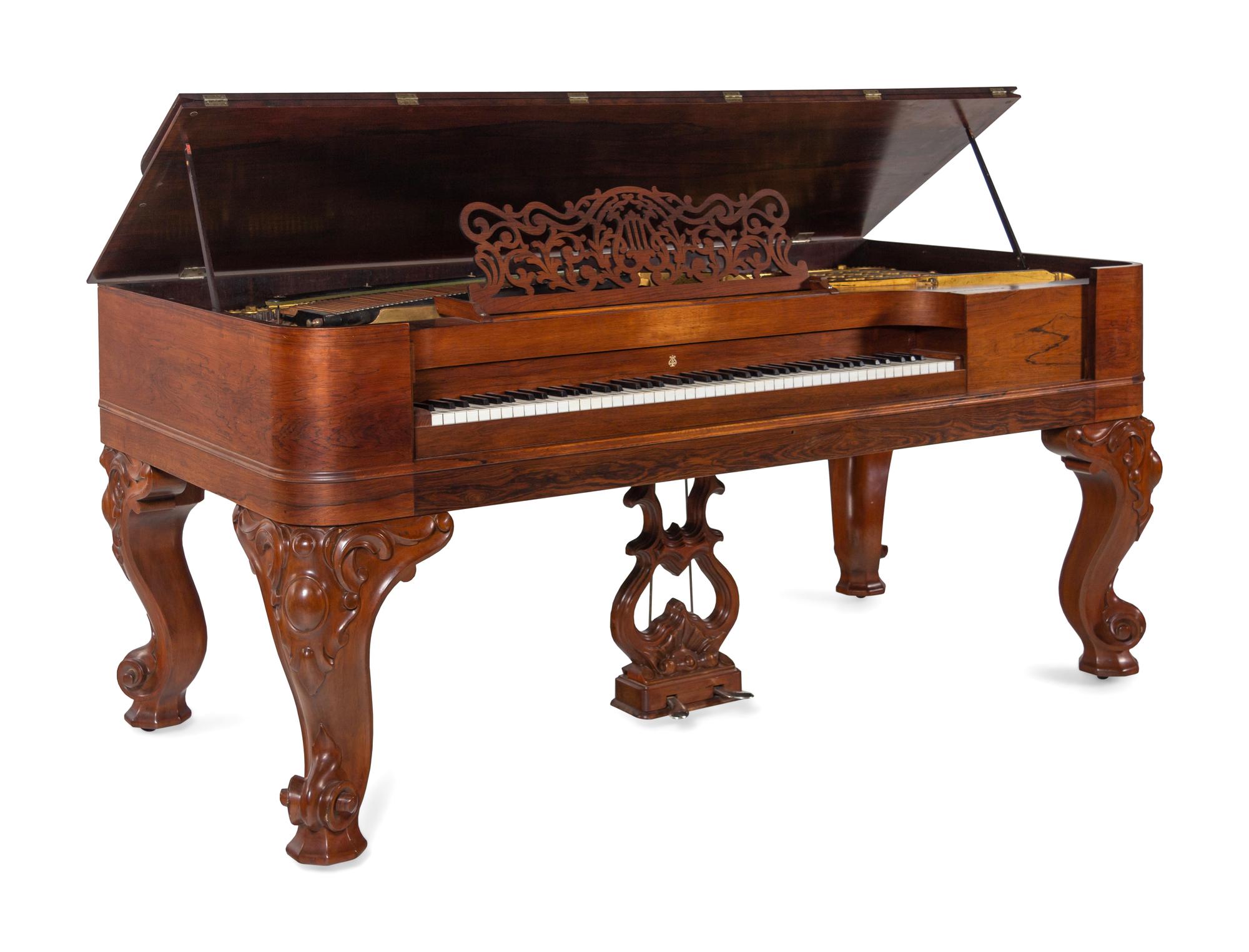 A Steinway and Sons Rosewood Square Piano