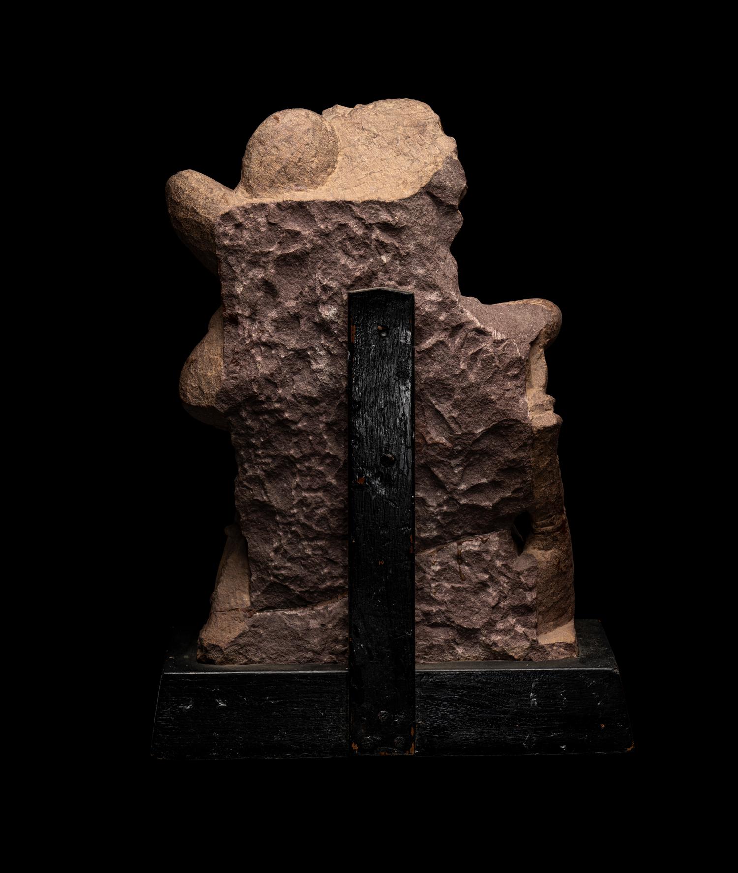 An Indian Sandstone Carving of a Female Deity