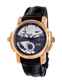 ULYSSE NARDIN, 18K PINK GOLD REF. 676-88 JUMP HOUR DUAL TIME ZONE 'SONATA CATHEDRAL' WRISTWATCH