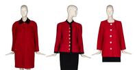 Three Red Designer Jackets, Valentino and YSL