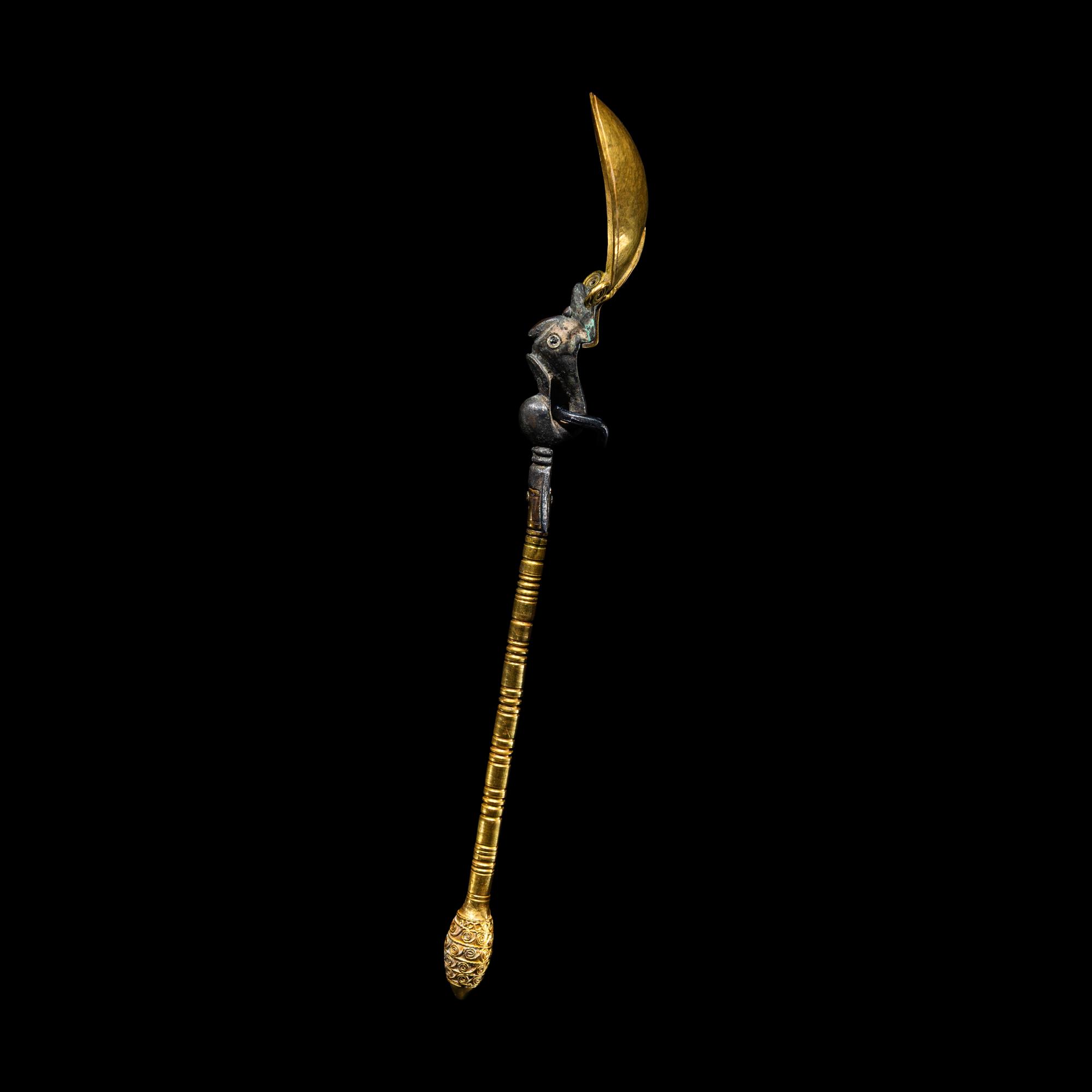 A Roman Gold and Silver Liturgical Spoon