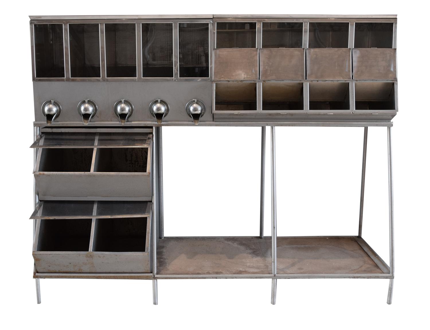 A Metal Coffee Storage Container 81" W x 24" D x 64.25" H — Italy, Circa 1950