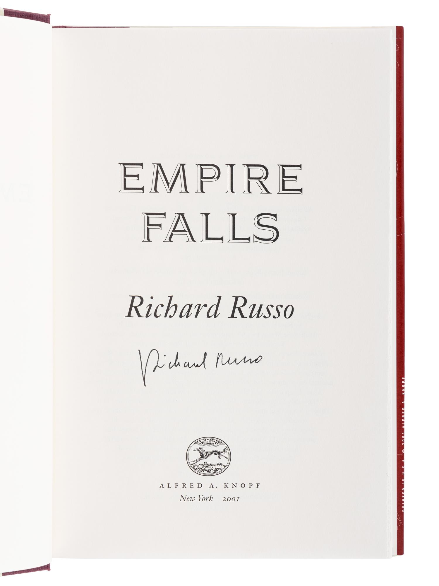 RUSSO, Richard (b. 1949). Nobody’s Fool . New York: Random House, [1993].