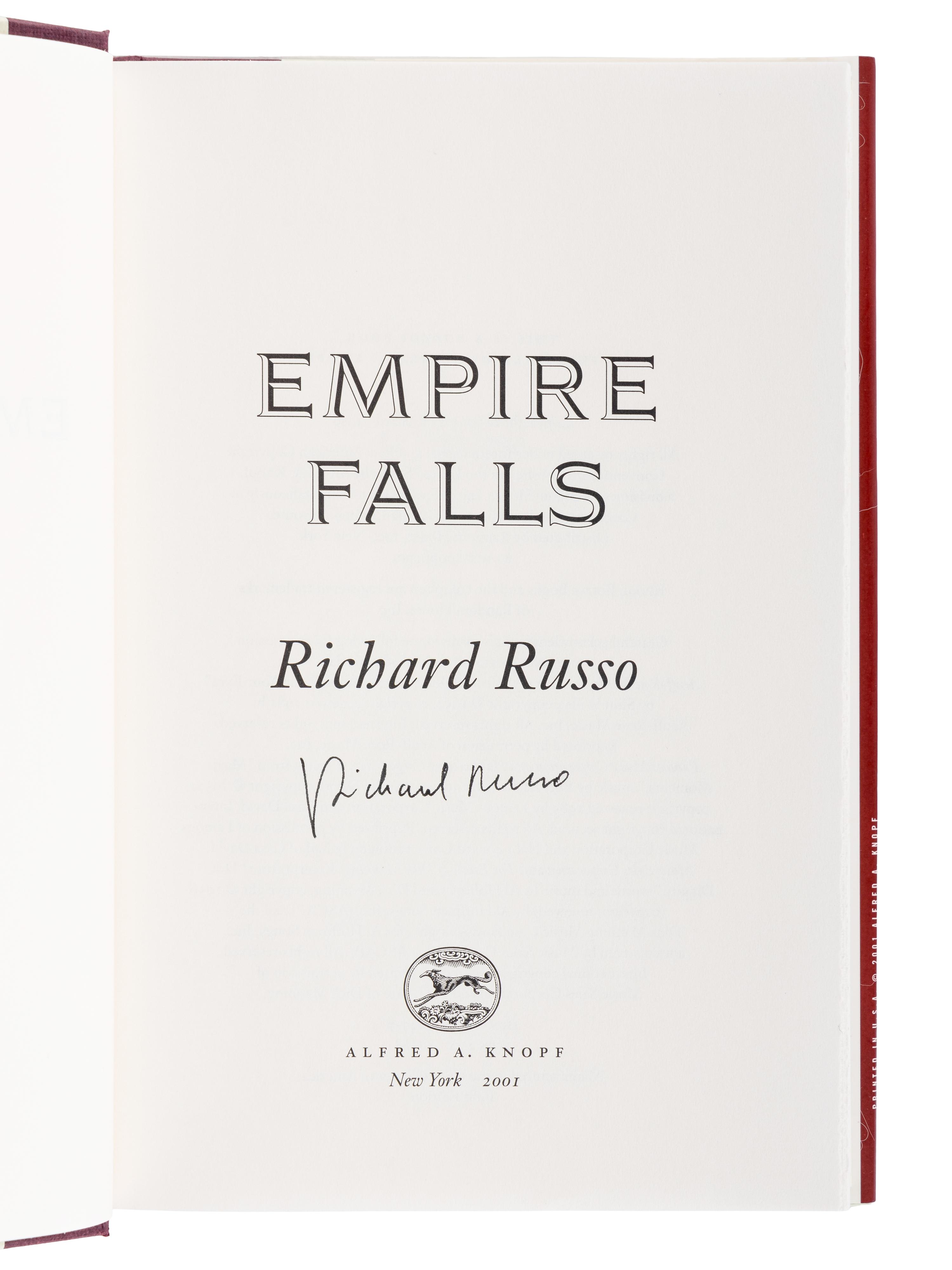 RUSSO, Richard (b. 1949). Nobody’s Fool . New York: Random House, [1993].
