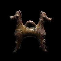 A Luristan Bronze Double Quadruped Pendant