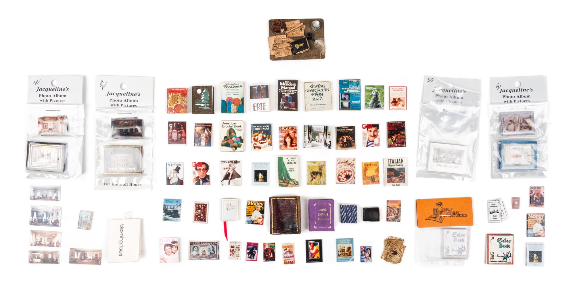 A Collection of Magazines and Books Largest 1 3/8 x 1 1/8 inches.