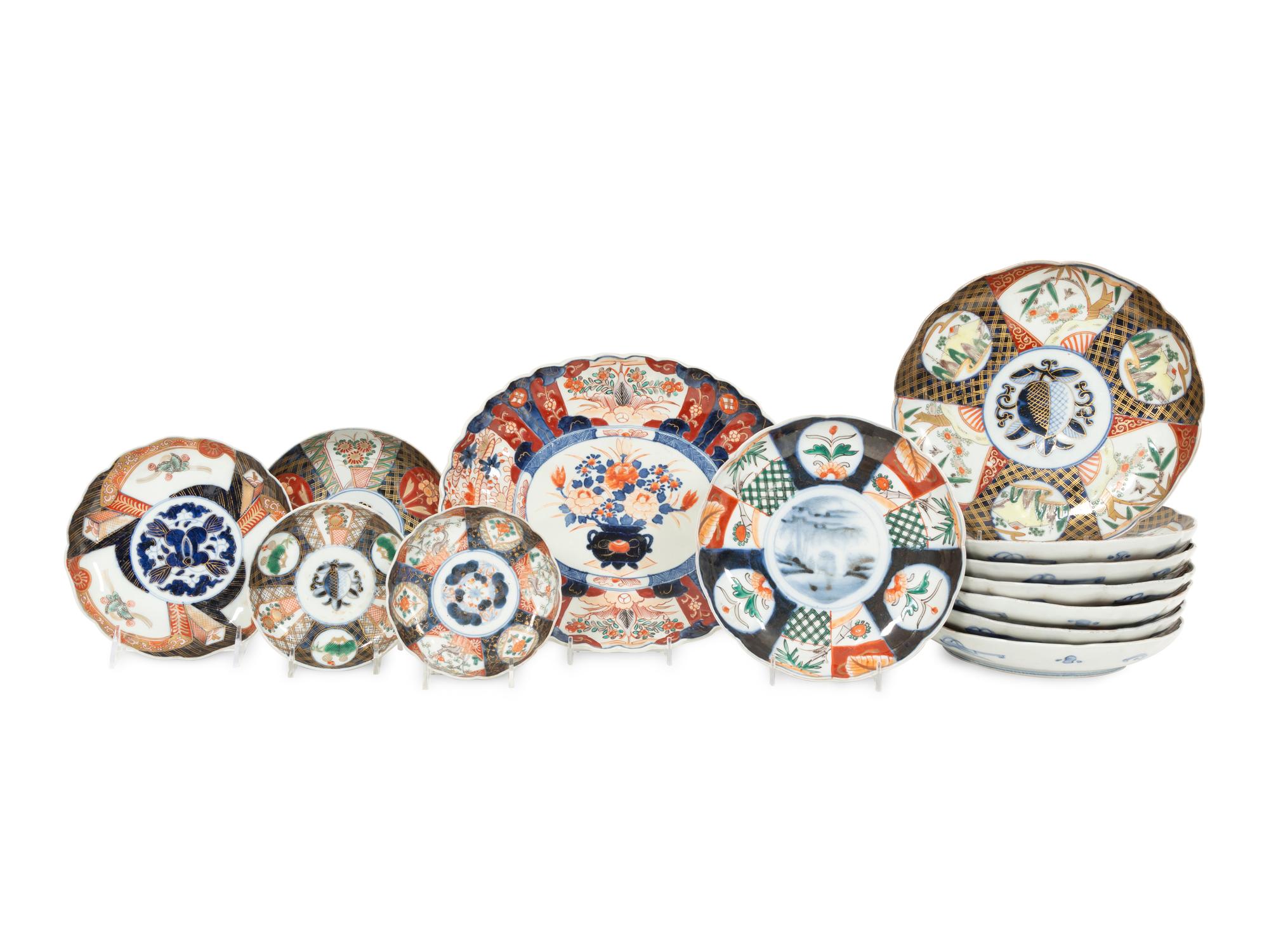 A Group of Imari Porcelain Dishes