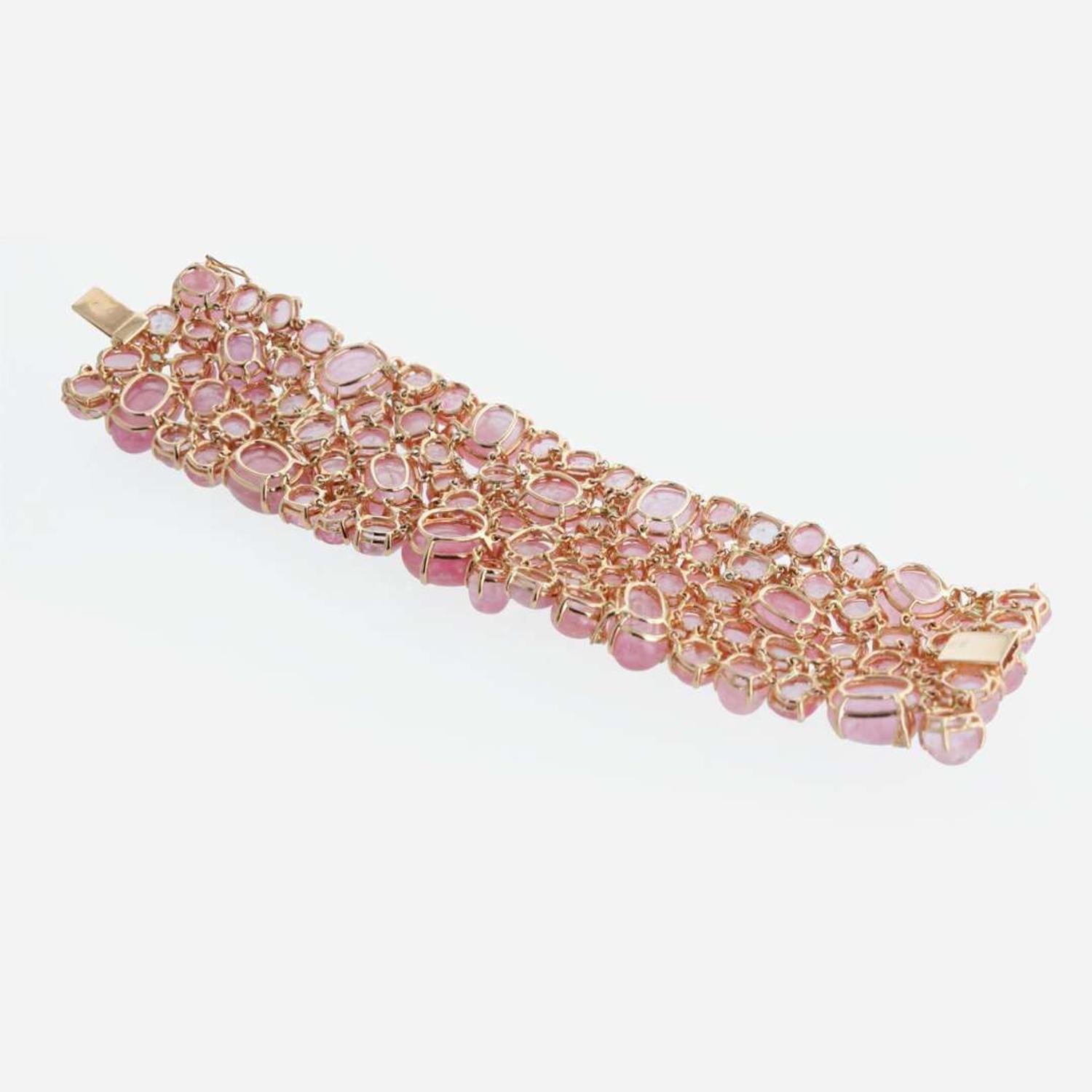 An 18K rose gold and tourmaline statement bracelet