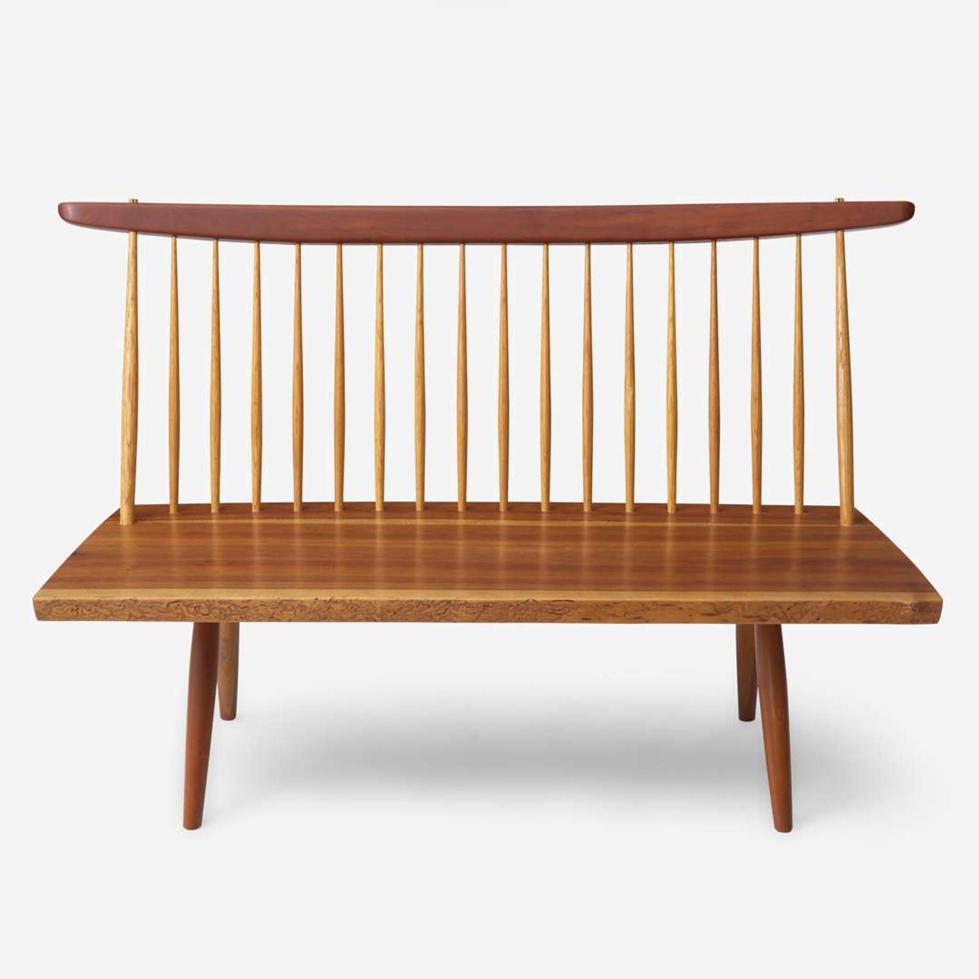 George Nakashima (American, 1905-1990) Bench with Back, New Hope, Pennsylvania, 1971