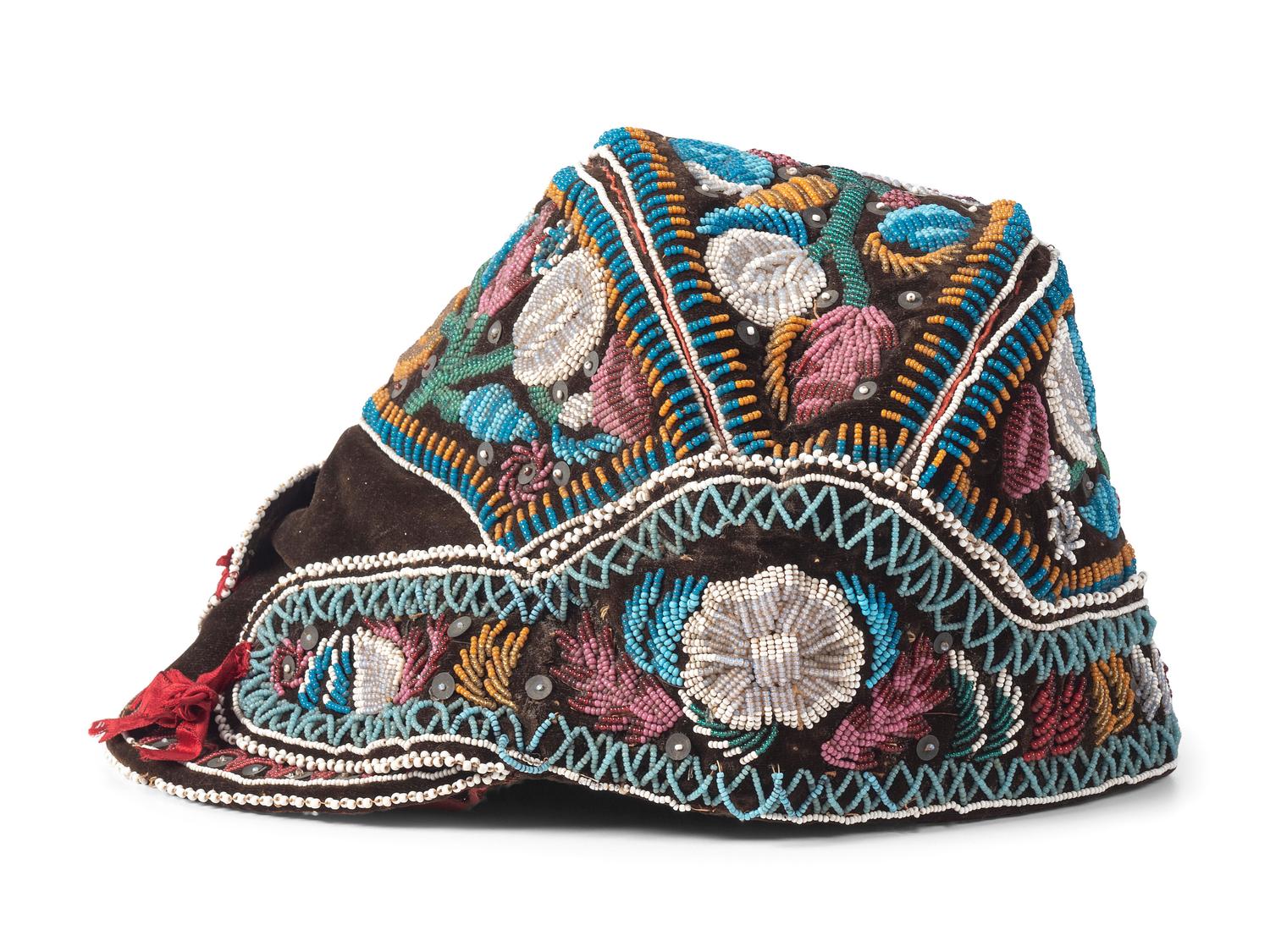 Haudenosaunee Beaded Cap, with Visor