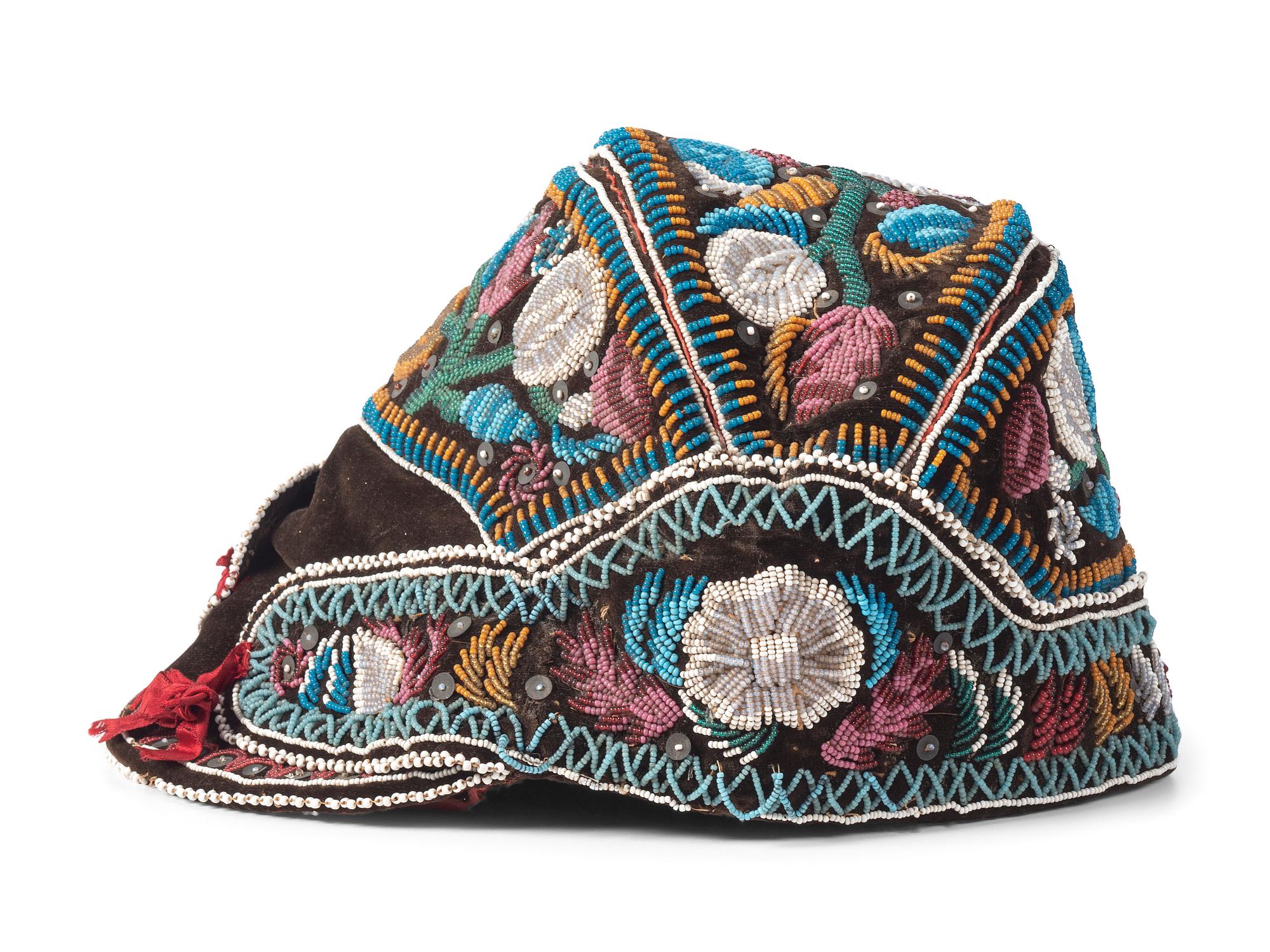 Haudenosaunee Beaded Cap, with Visor