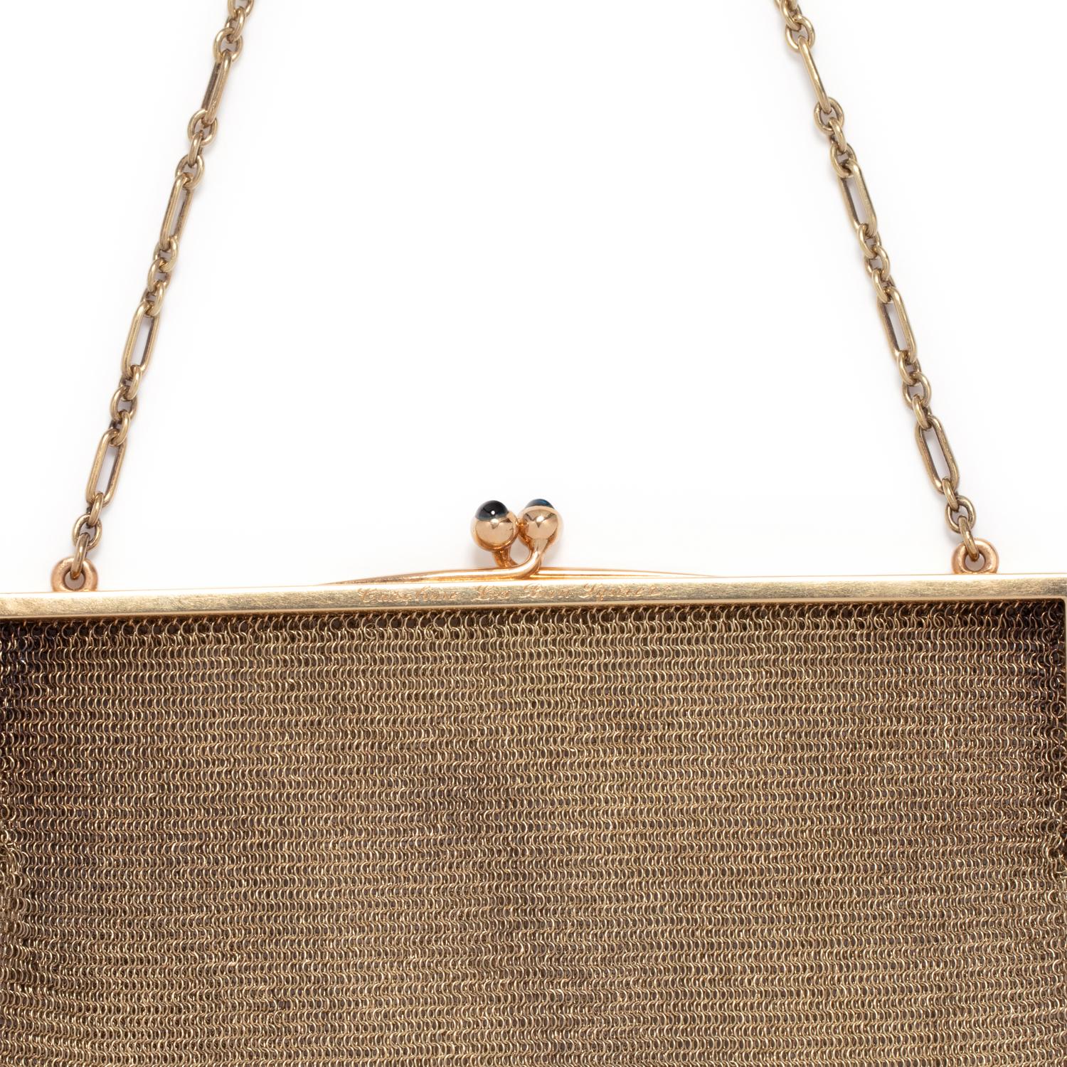 TIFFANY & CO., YELLOW GOLD MESH PURSE