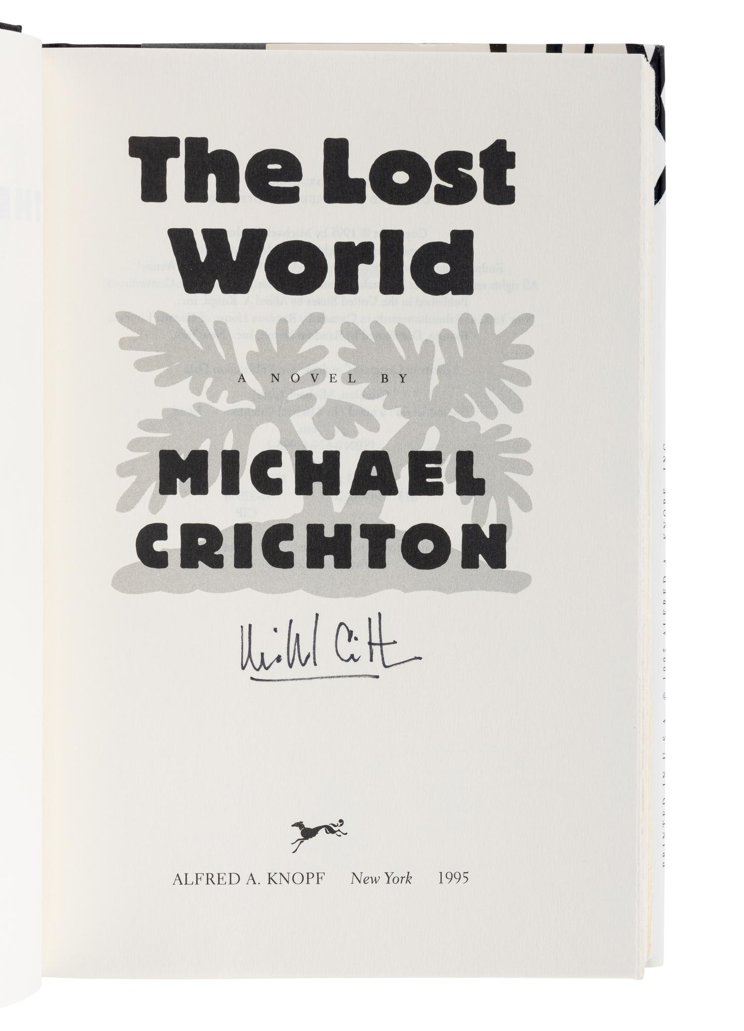 CRICHTON, Michael (1942-2008). Jurassic Park. New York: Alfred A. Knopf, 1990.