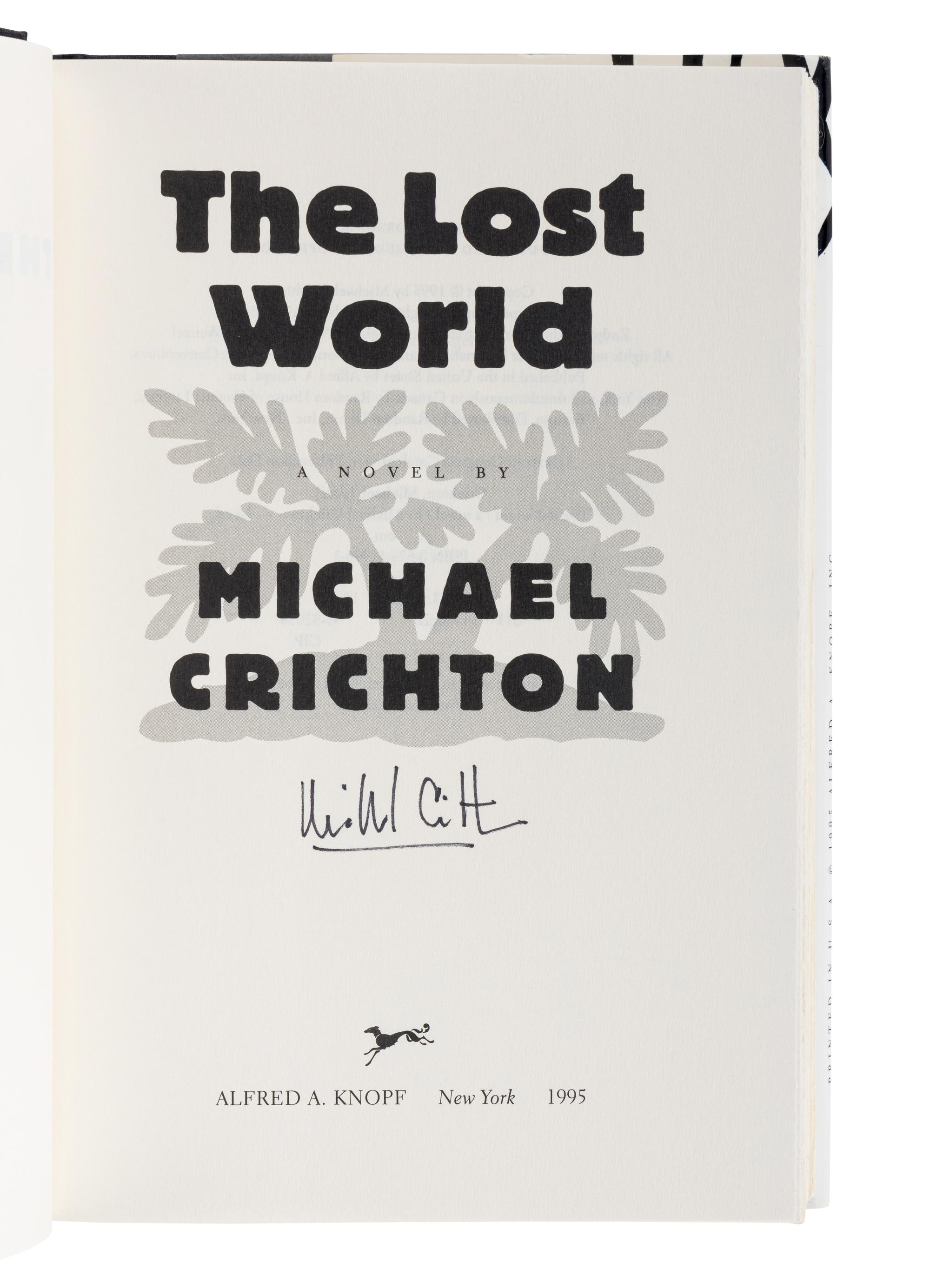 CRICHTON, Michael (1942-2008). Jurassic Park. New York: Alfred A. Knopf, 1990.