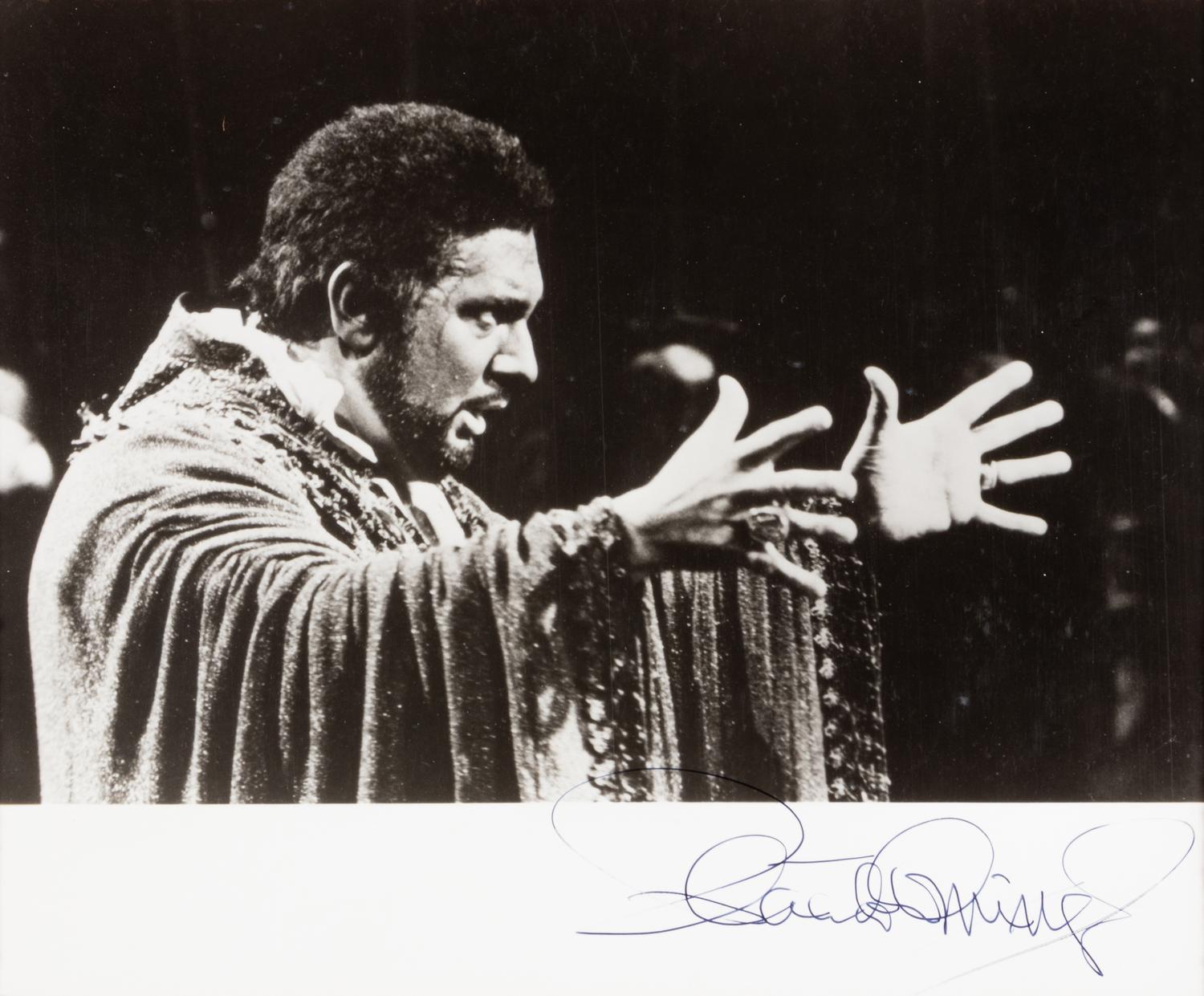 [20TH-CENTURY OPERA SINGERS]. A group of 6 signed photographs or photographic postcards of opera singers from the 1970s-1990s, comprising images of: