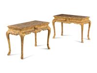 A Pair of George I Style Gilt-Gesso Tables